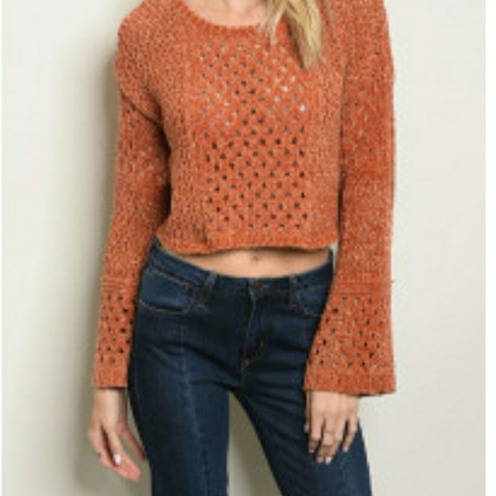 Woven Chenille Crop Top